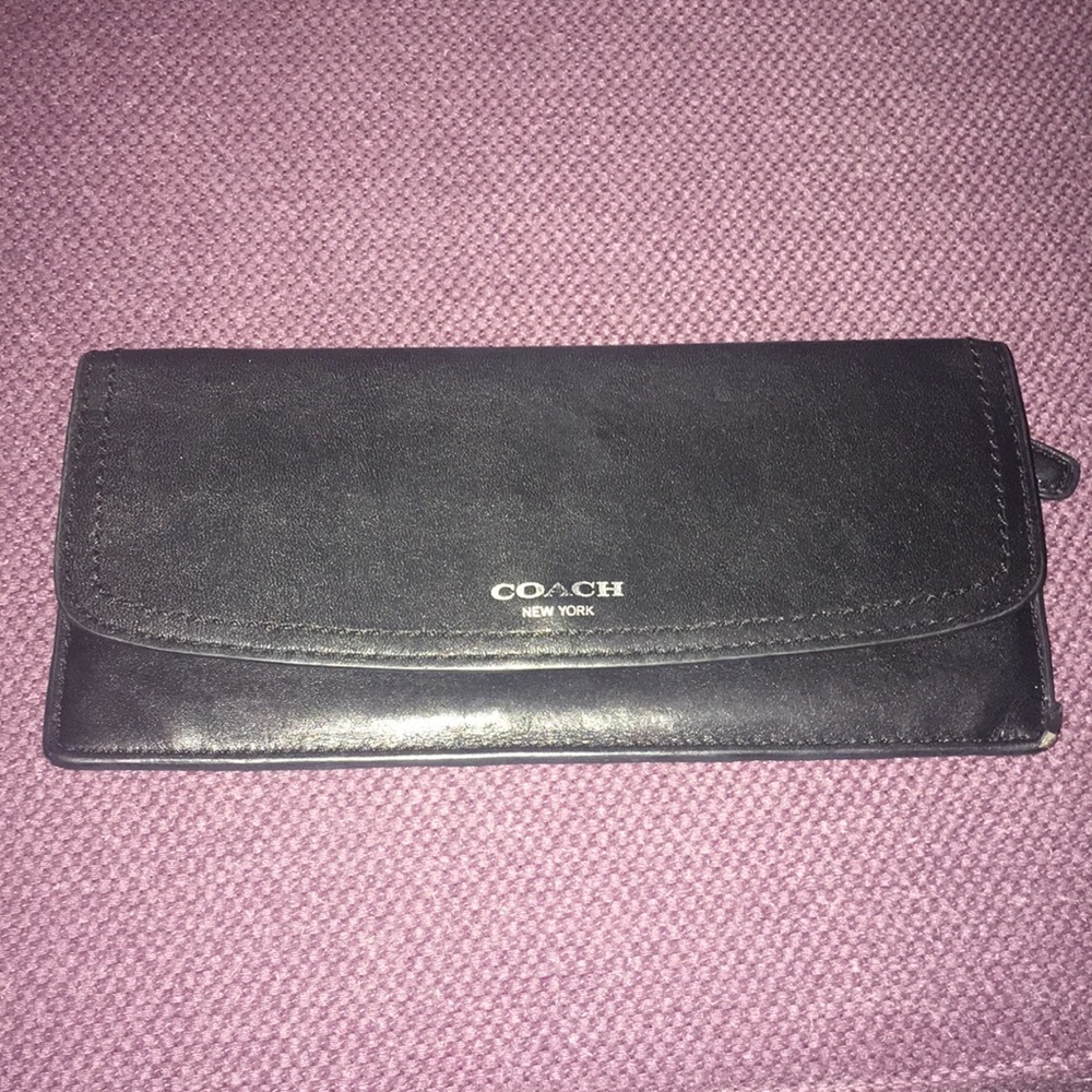 Coach Wallet Black Leather